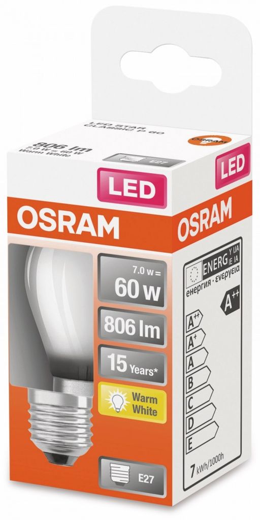 Osram STAR LED bulb Warm white 2700 K 5.5 W E27 D Image du produit 