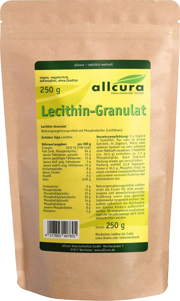 allcura lecytyna granulowana, 250 g proszek Zdjęcie produktu 