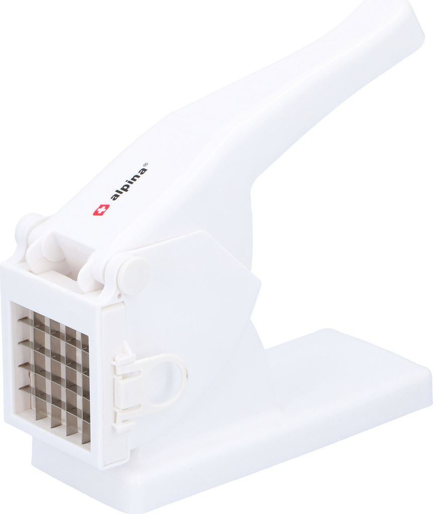 alpina Pommesschneider - 26,5 x 14 x 9 cm - Klingen aus rostfreiem Stahl - Weiß