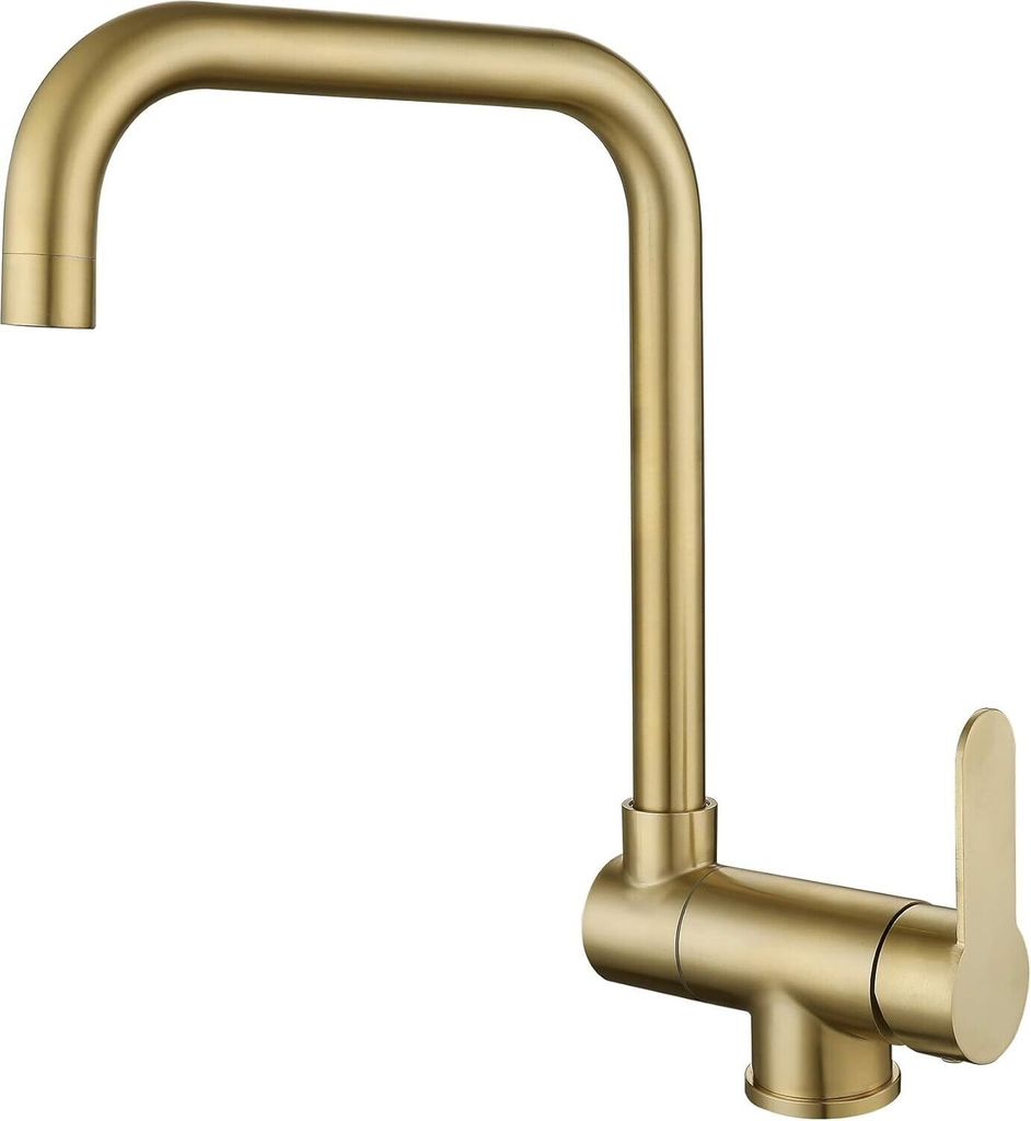Klappbare Küchenarmatur Fensterarmatur Gold Kupfer Fenster Klappbare Küchenarmatur für Warm- und Kaltwasser Einstellbar 360° Schwenkbar für Sp...