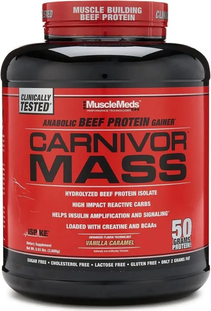 Gainer de Masse Musculaire Carnivor Mass 2744g Chocolat Beurre Cacahuète