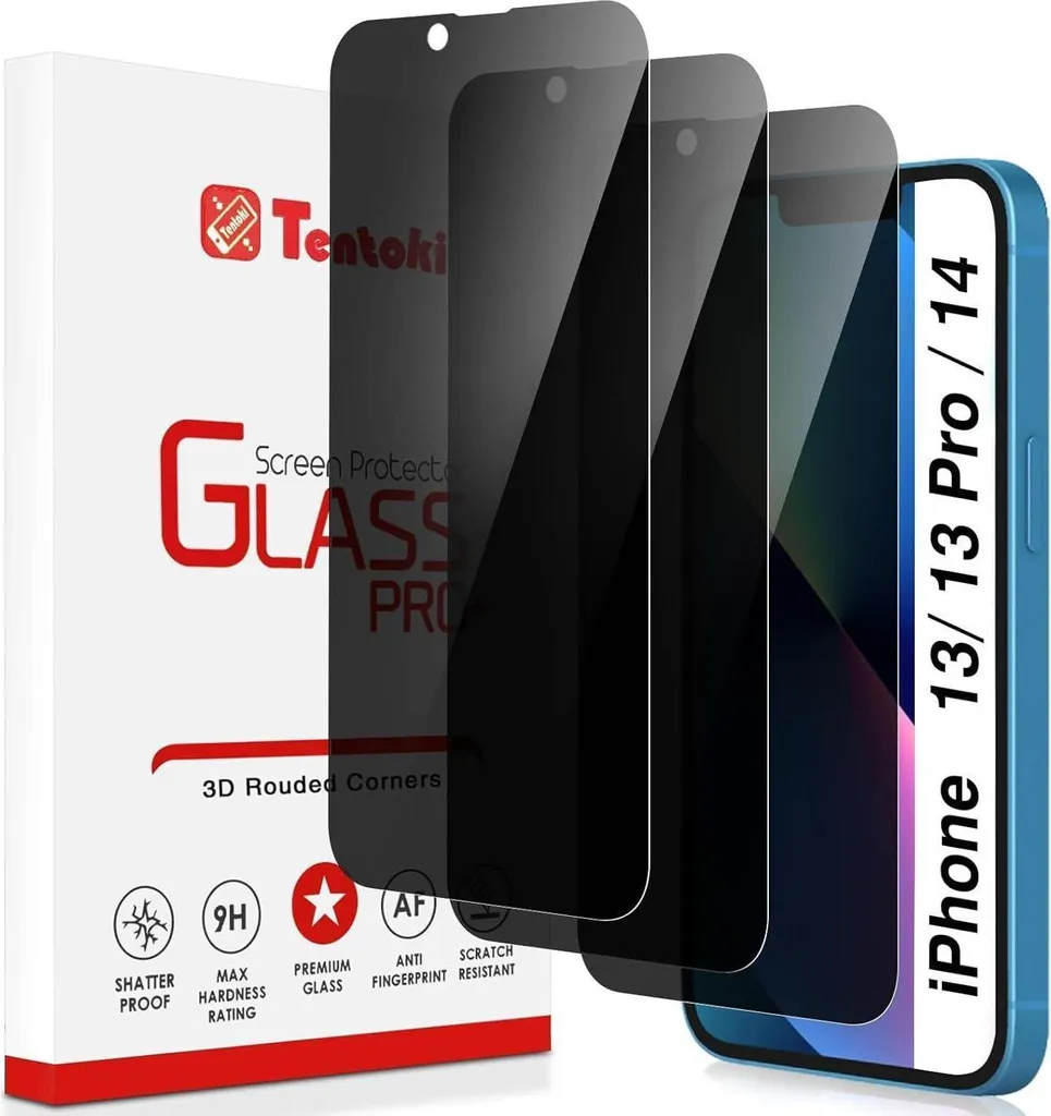 Protection Écran Confidentialité iPhone 13 / 14 - Pack 3 Verres Trempés 9H