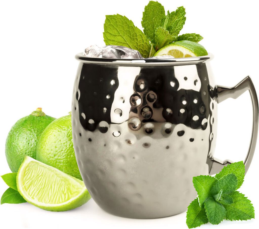 2 x Schwarze Moscow Mule Becher 500 ml Handgemachter Moskau Produktbild 