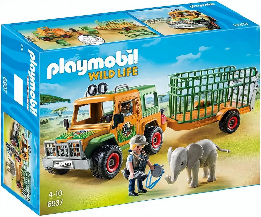 Jouet robuste pour transport d'animaux PLAYMOBIL 6937 Ranger tout terrain