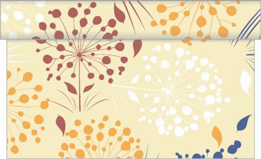 Sovie HOME Tischläufer Erna in Creme-Bordeaux aus Linclass Airlaid 40 cm x 4,80 m, 1 Stück - Floral