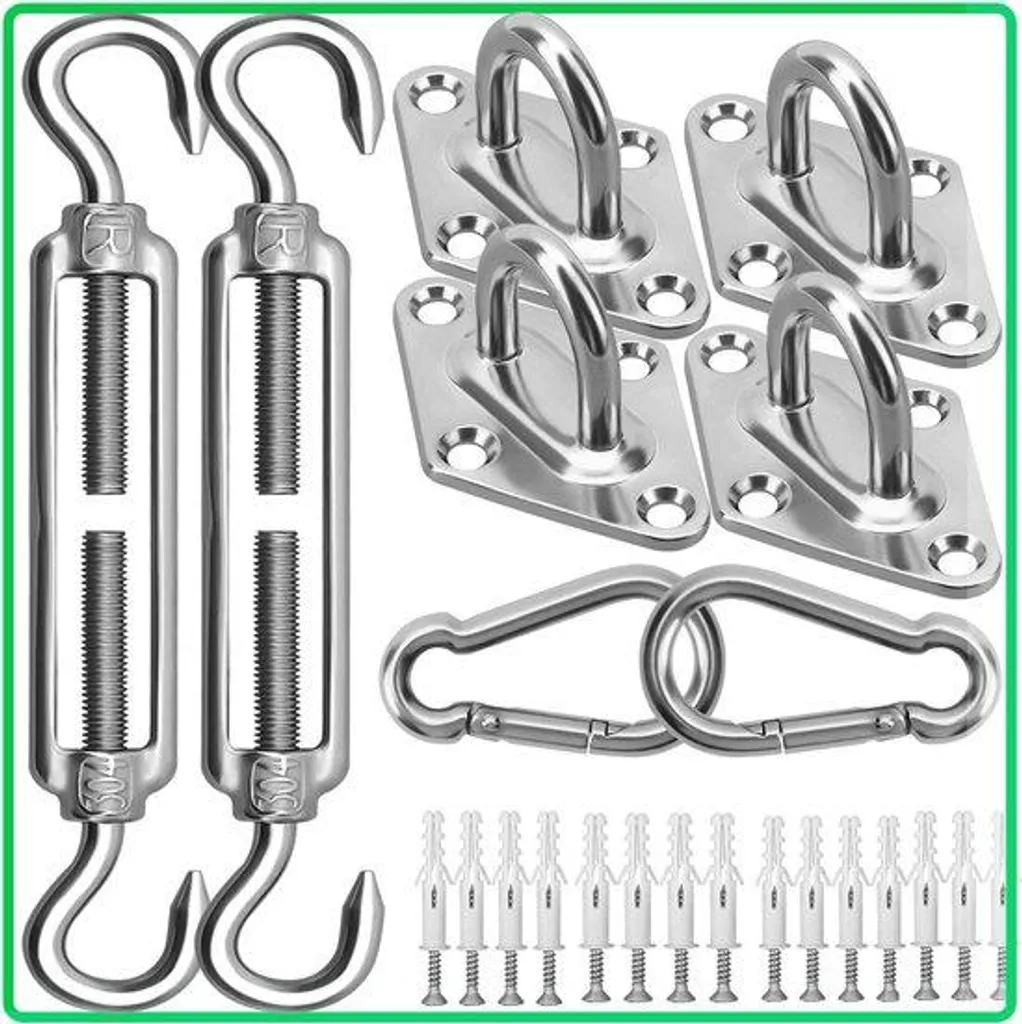 Kit de montage voile d'ombrage en acier inoxydable - Fixation 40 pièces