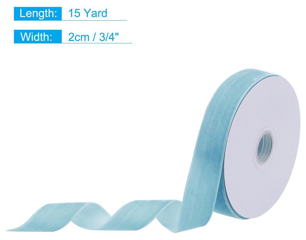 13 Meter Samtband , 2cm Weihnachten Velvet Ribbon fš¹r Str?u?e, DIY Basteln, Geschenkverpackung, Hochzeit Party (Himmelblau)