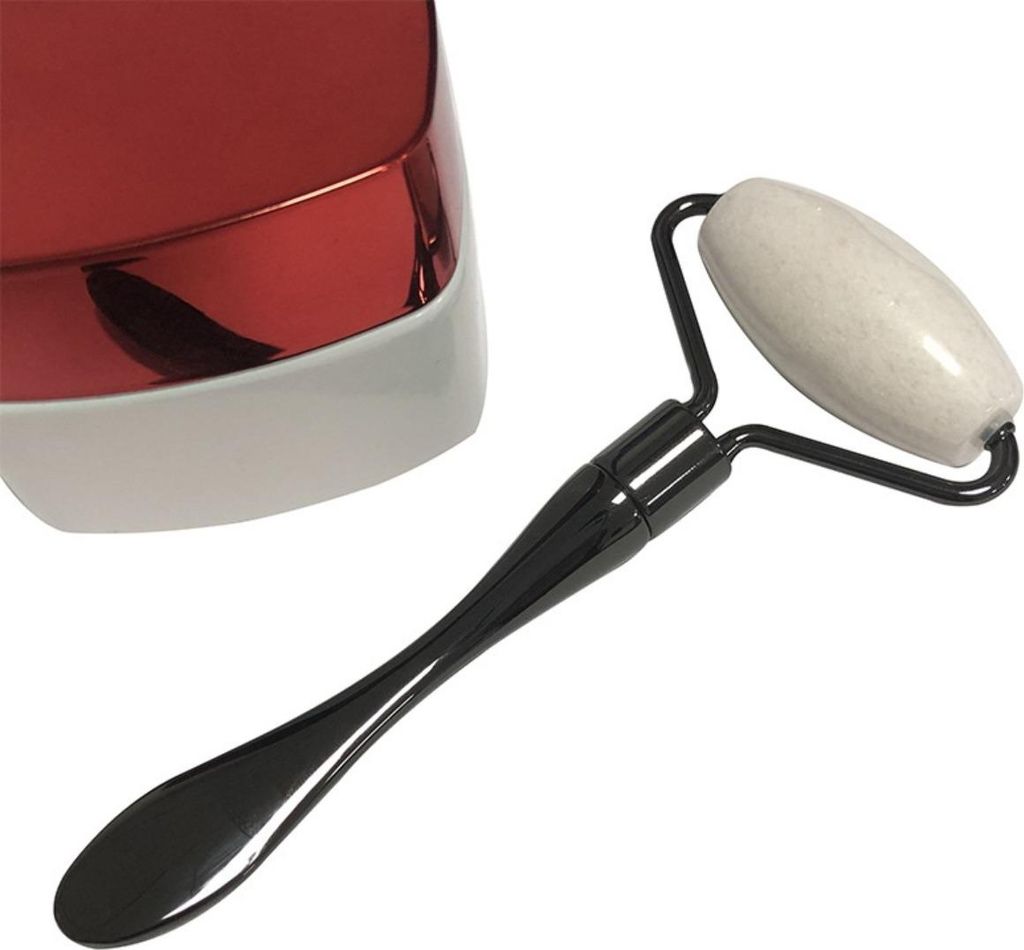 INF Jade Roller Augencreme Applikator - 3D Metall Massagegerät für Lifting