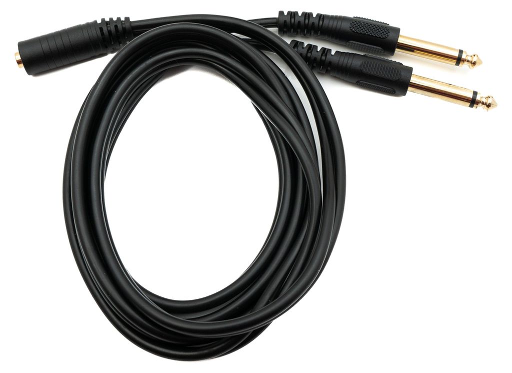 SYSTEM-S Audio Y Kabel 150 cm Stereo AUX Klinke 6,35mm Stecker & Stecker zu 3,5 mm Buchse