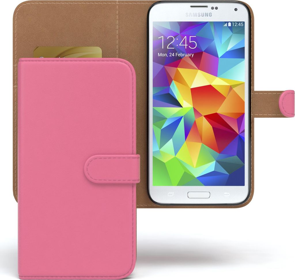 EAZY CASE Business Hülle für Samsung Galaxy S5 klappbar, Premium Kunstleder Handyhülle mit Kartenfach