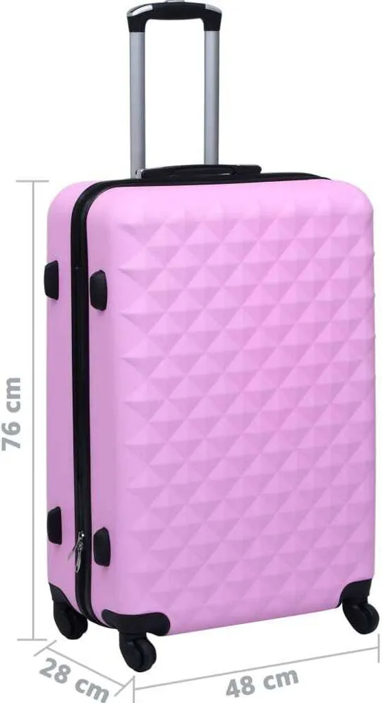 vidaXL Trolley rigido Rosa ABS - 8