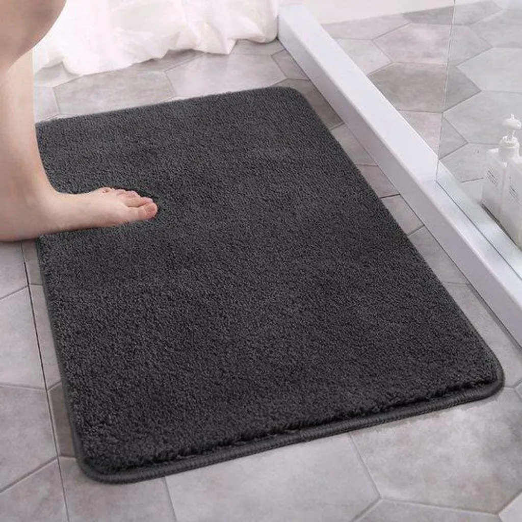 Tapis de sortie de bain 50x80 cm noir, sécurité maximale sol humide PVC
