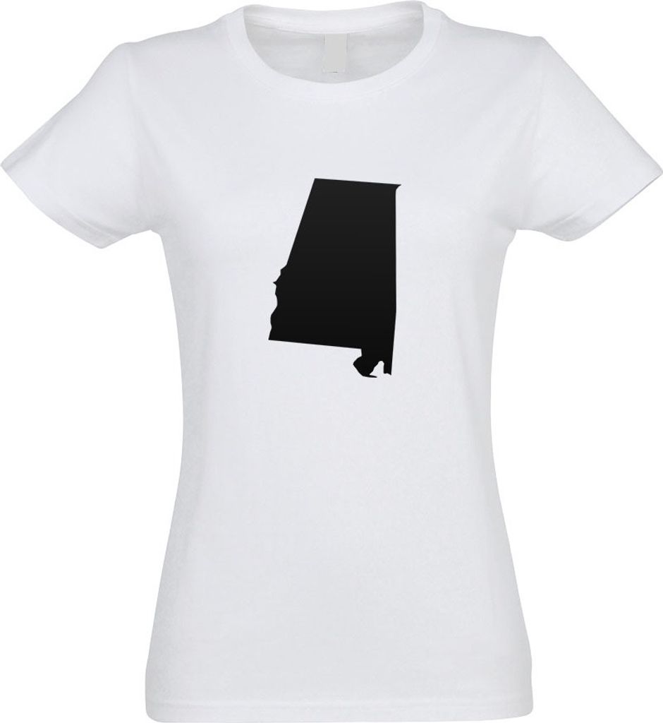 Kiwistar - T-Shirt tailliert - Damen - Weiss - USA - Alabama Montgomery - mit Motiv Bedruckt - Funshirt Design - Sport - Freizeit - Damen - XXL