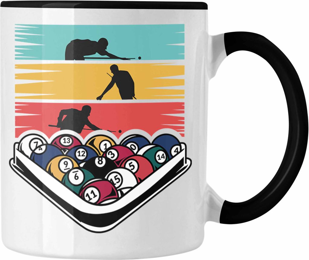 Trendation - Billard Pool Tasse Geschenk Queu Geschenkidee Spruch Grafik (Schwarz)