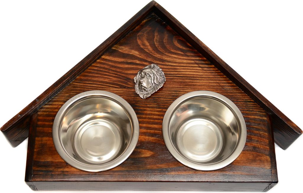 Do khyi, Tibetdogge, Tibetanische Dogge, Tibetmastiff - Holzständer mit Schalen für Hunde, dekorative Hundeschalen, Geschenk zur Adoption eines H...
