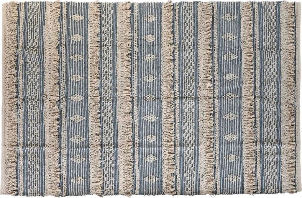 Teppich DKD Home Decor 230 x 160 x 2 cm Blau Baumwolle Weiß Boho