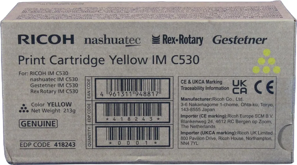 Ricoh Cartridge IM C530 Yellow - Originale - Unità toner - 3