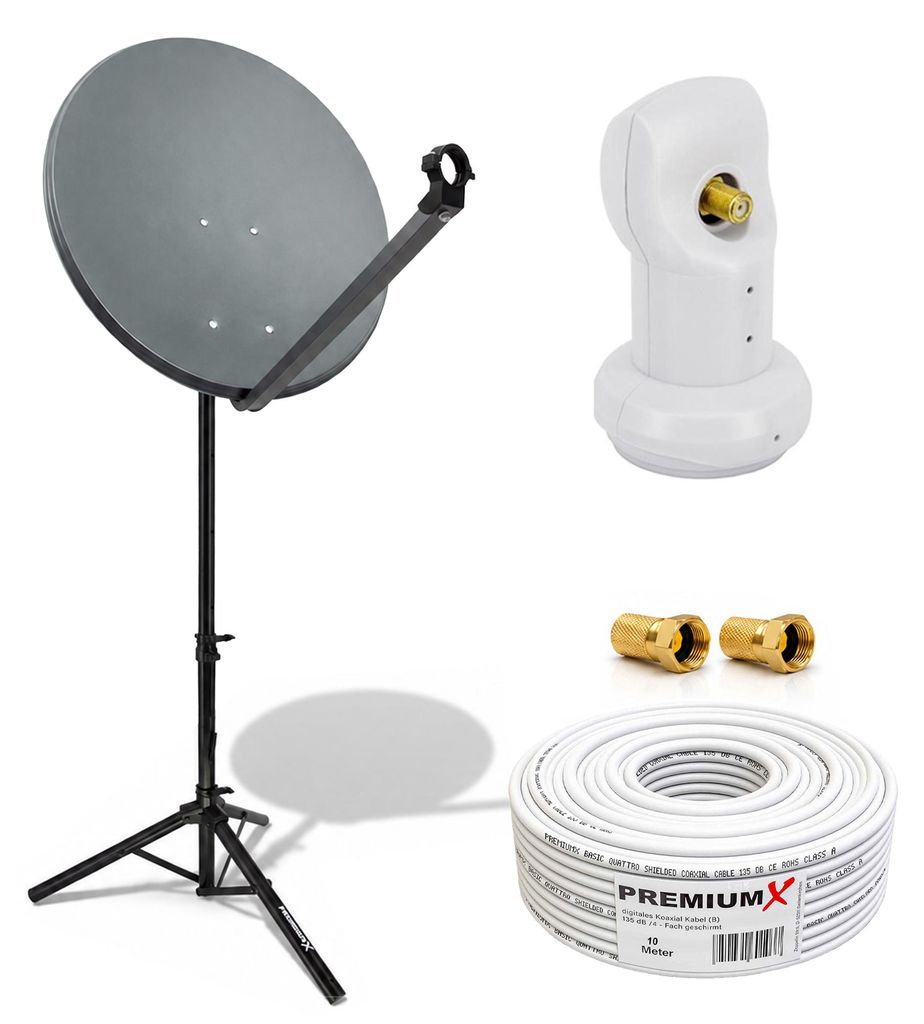 PremiumX Camping SAT Anlage 60cm Antenne Single LNB Kabel Produktbild 