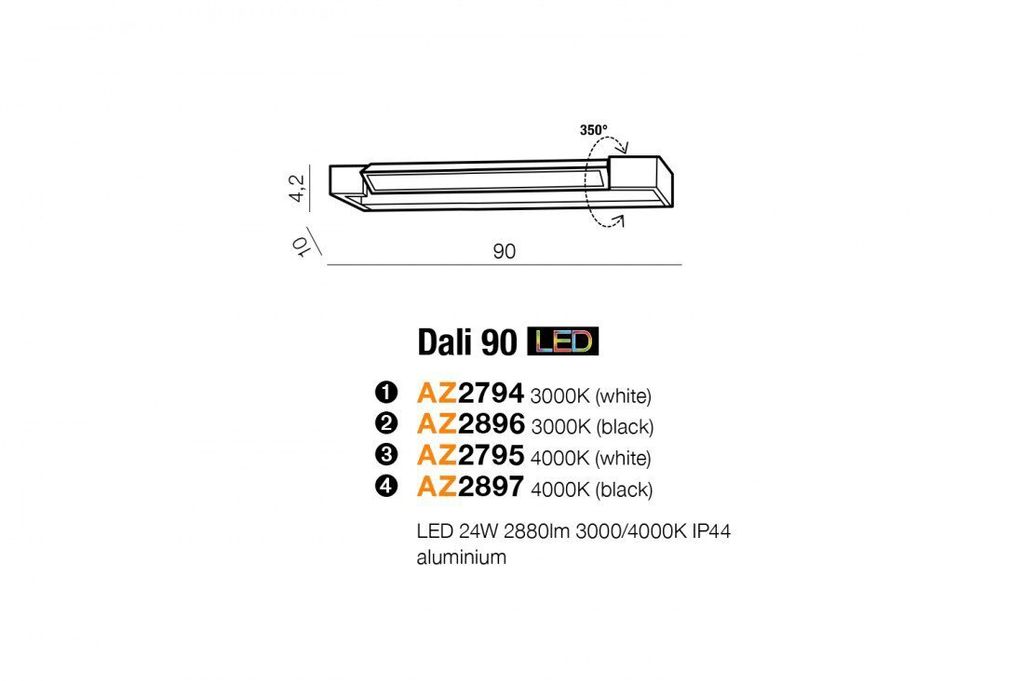 Wandleuchte 1x24W/LED DALI 90 AZ2794 Azzardo