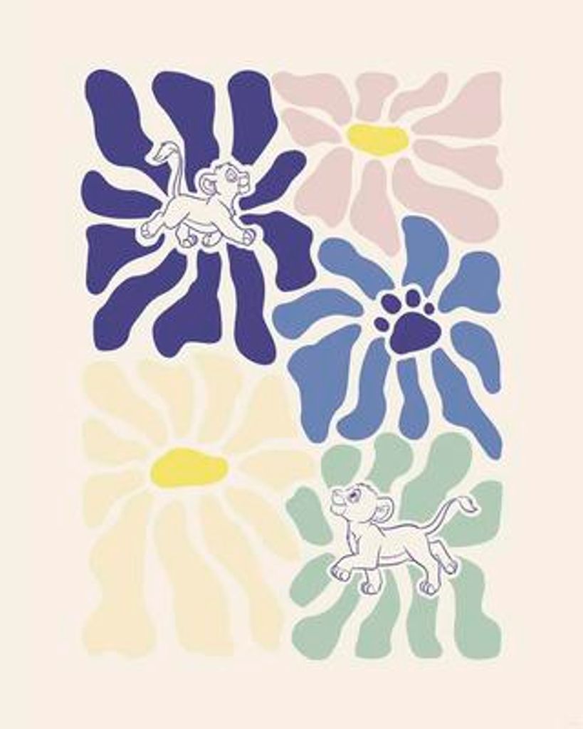 Poster Disney The Lion King Between Flowers 40x50 cm