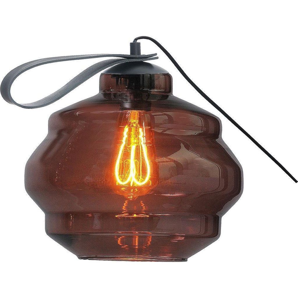 masterlight Tischleuchte Porto 1-flammig Glas Rot-Transparent Ø24cm