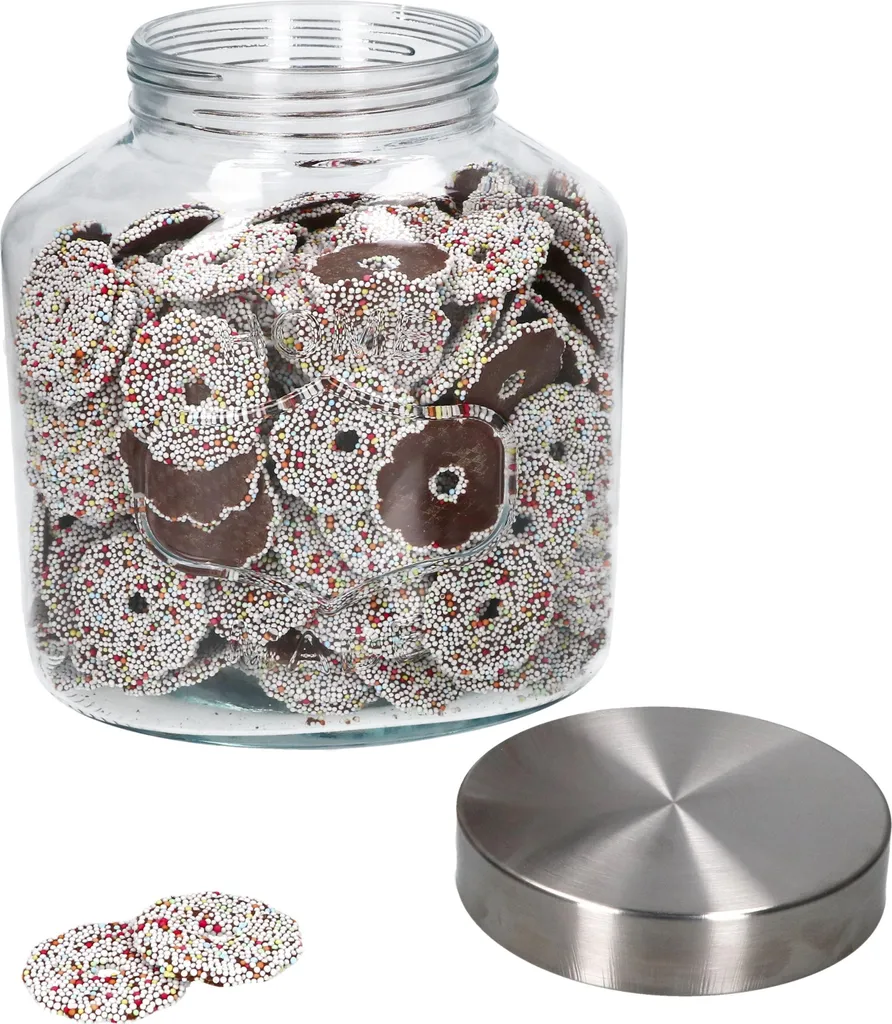 Contenitore Vetro Niko 2,5 Litri con Tappo Nero - Organizzazione Cucina