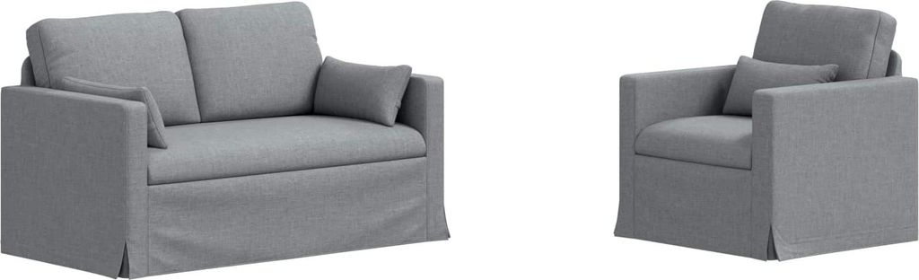 vidaXL Sofa Set 2 pcs Hellgrau 139 x 78 x 80 cm Stoff