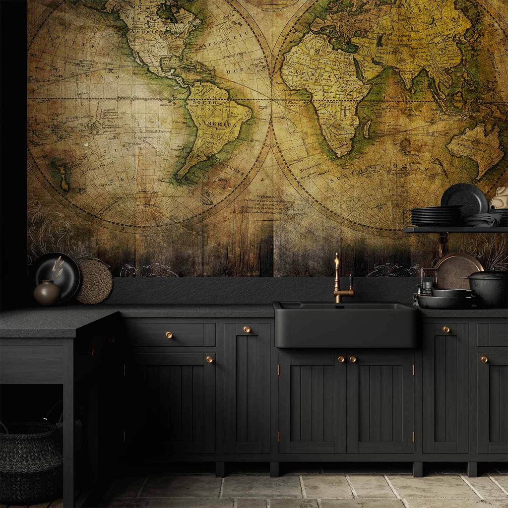 Vlies Fototapete - Searching for Old World 100x70 cm Karten k-A-0019-a-b