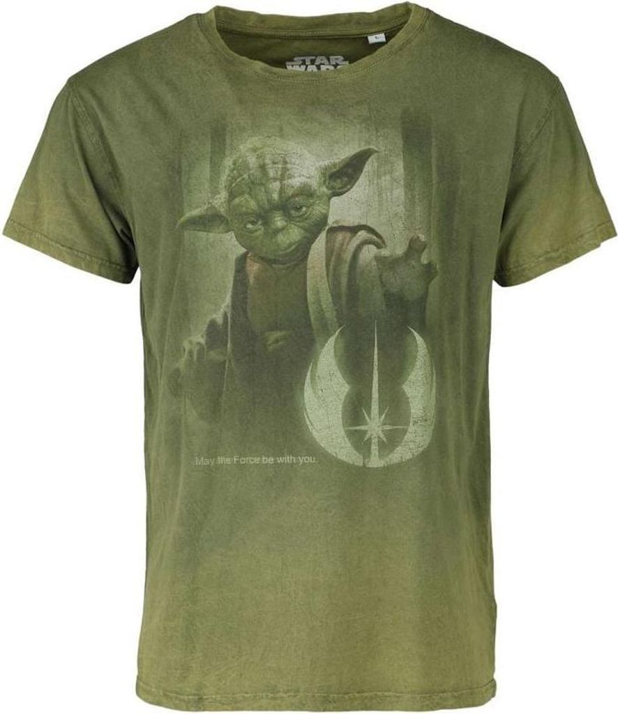 Star Wars T-Shirt Herren Yoda - May The Force Be With You grün L