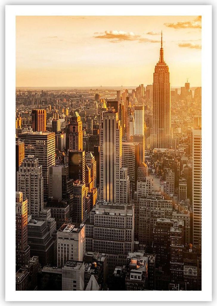 Poster - Poster ohne Rahmen - New York Wolkenkratzer Manhattan - 70x100 cm - Wand Bild - Wanddeko - Wandbilder - Kunstposter - Wandposter - Bilder ...