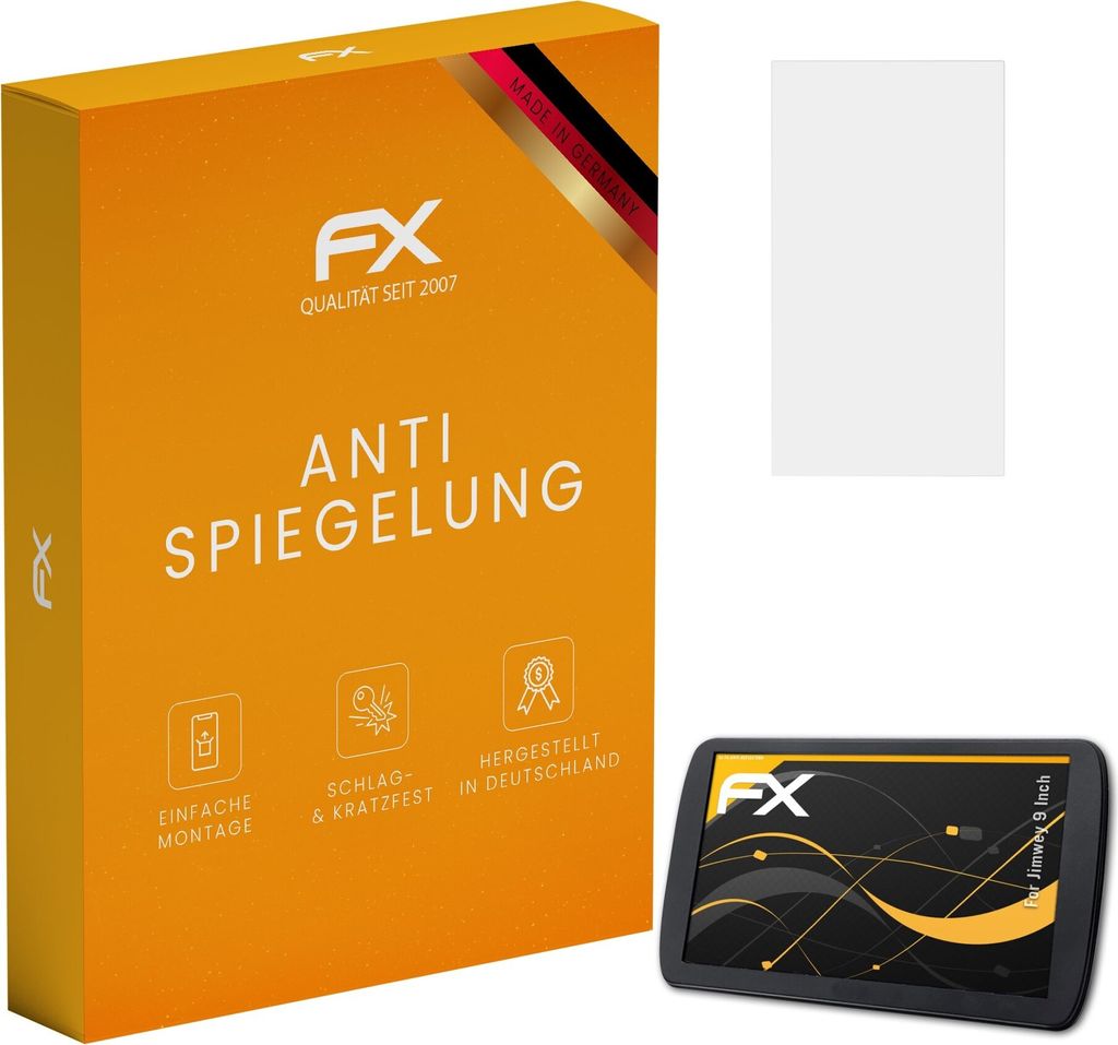 atFoliX FX-Antireflex 3x Schutzfolie kompatibel mit Jimwey 9 Inch Displayfolie