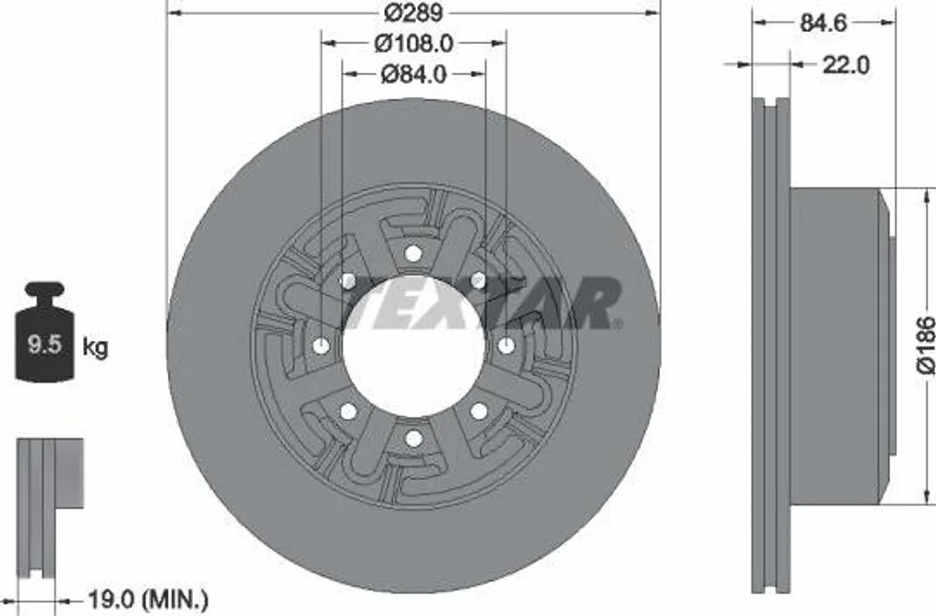 TEXTAR 93089600 Disque de frein en fonte haute teneur en carbone Daily