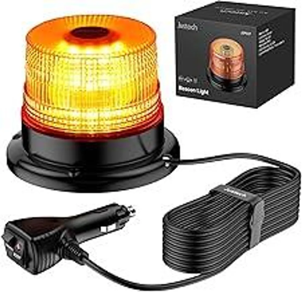Luce Segnalazione Justech 40 LED Ambra - Faro Magnetico 12-24V IP65