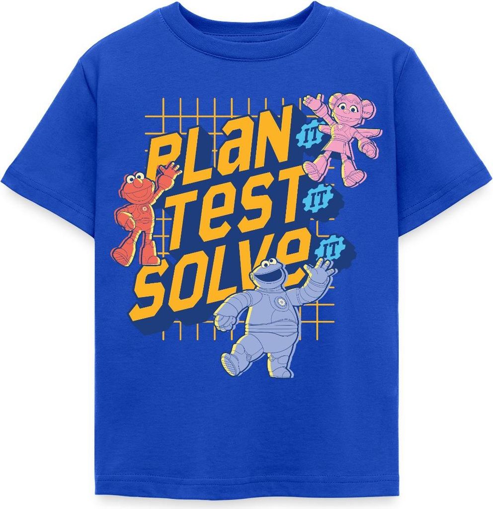 Spreadshirt Mecha Builders Team Plan It Solve It Kinder T-Shirt, 110/116 (5-6 Jahre), Royalblau