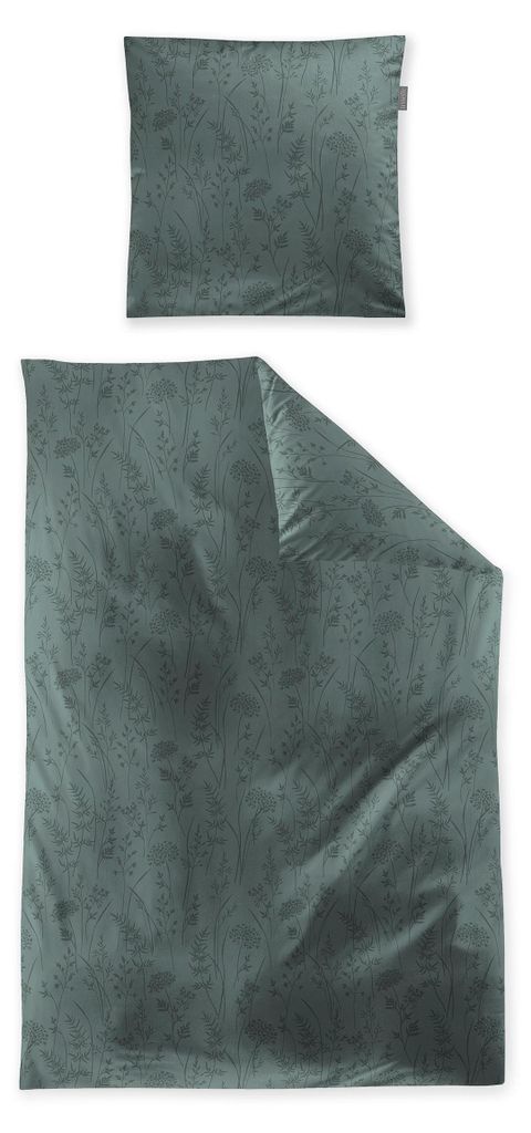 Irisette Bettwäsche grün 1x 135x200 cm + 1x 80x80 cm Produktbild 
