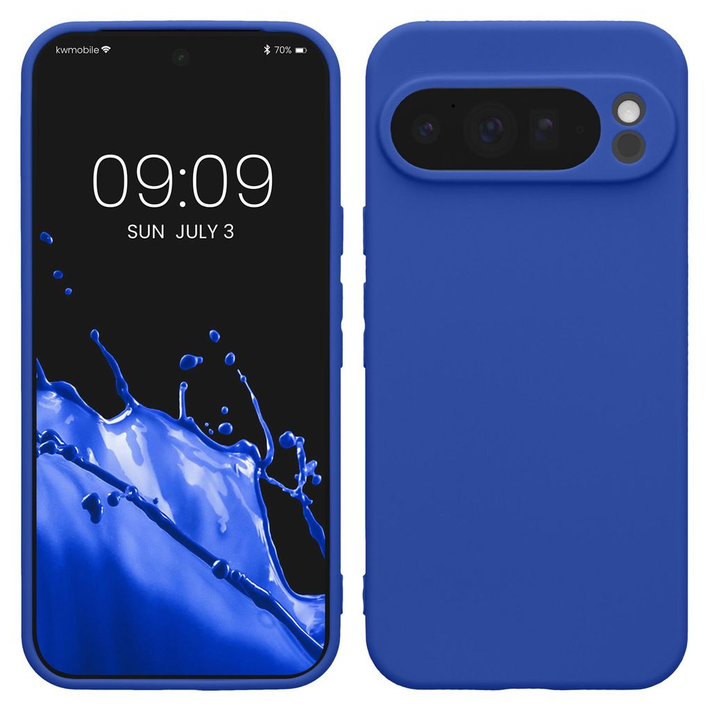 kwmobile Handyhülle kompatibel mit Google Pixel 10 Pro XL Hülle - Handy Case aus weichem Silikon in Baltik Blau