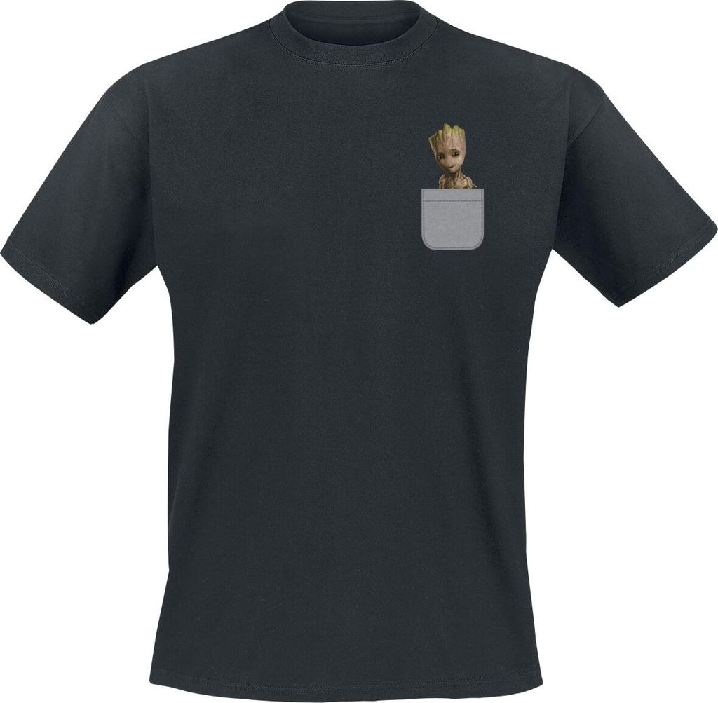 Guardians Of The Galaxy T-Shirt Herren Pocket Groot schwarz S