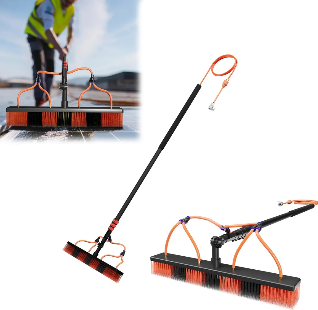 Kit de Nettoyage de Toiture et Vitres avec Perche Télescopique de 4,65m