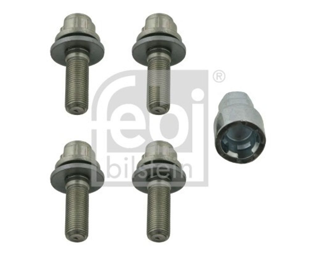 FEBI BILSTEIN Felgenschlösser SW17 19 57mm Länge passend für PEUGEOT 206 Schrägheck (2A/C) 207 (WA, WC) 206 CC (2D) PARTNER Tepee 207 CC (WD) 3...