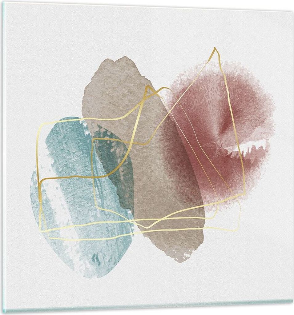 Bilder auf glas - Einteilig - Form Figur Abstraktion - 60x60cm - Glasbilder - Wandbilder - Bilder - zum Aufhängen bereit - Wanddekoration aus Glas...