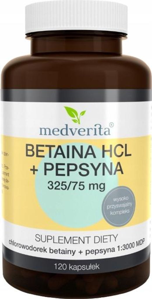 MEDVERITA Betain HCL + Pepsin VERDAUUNG MAGENSAFT 120 Kapseln