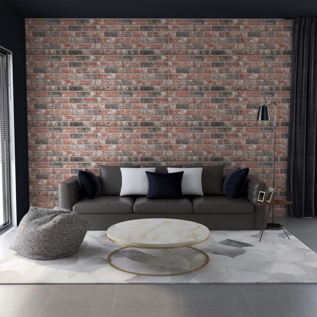 The Living Store 3D-Wandpaneele 10 Stk. Dunkelbraun & Grau Backstein-Optik EPS