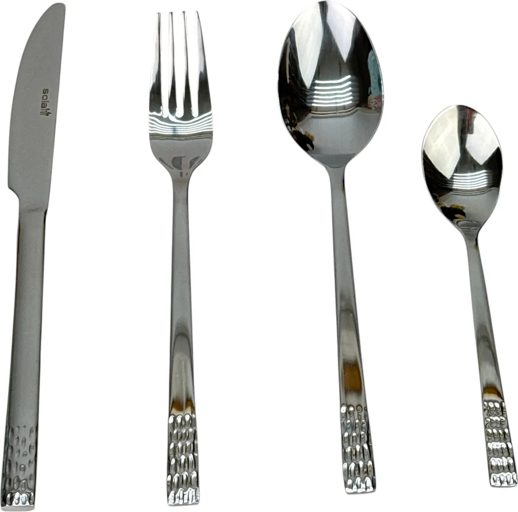 Collezione Sola Montana: Set 24 Posate Design Moderno Argento 18/10