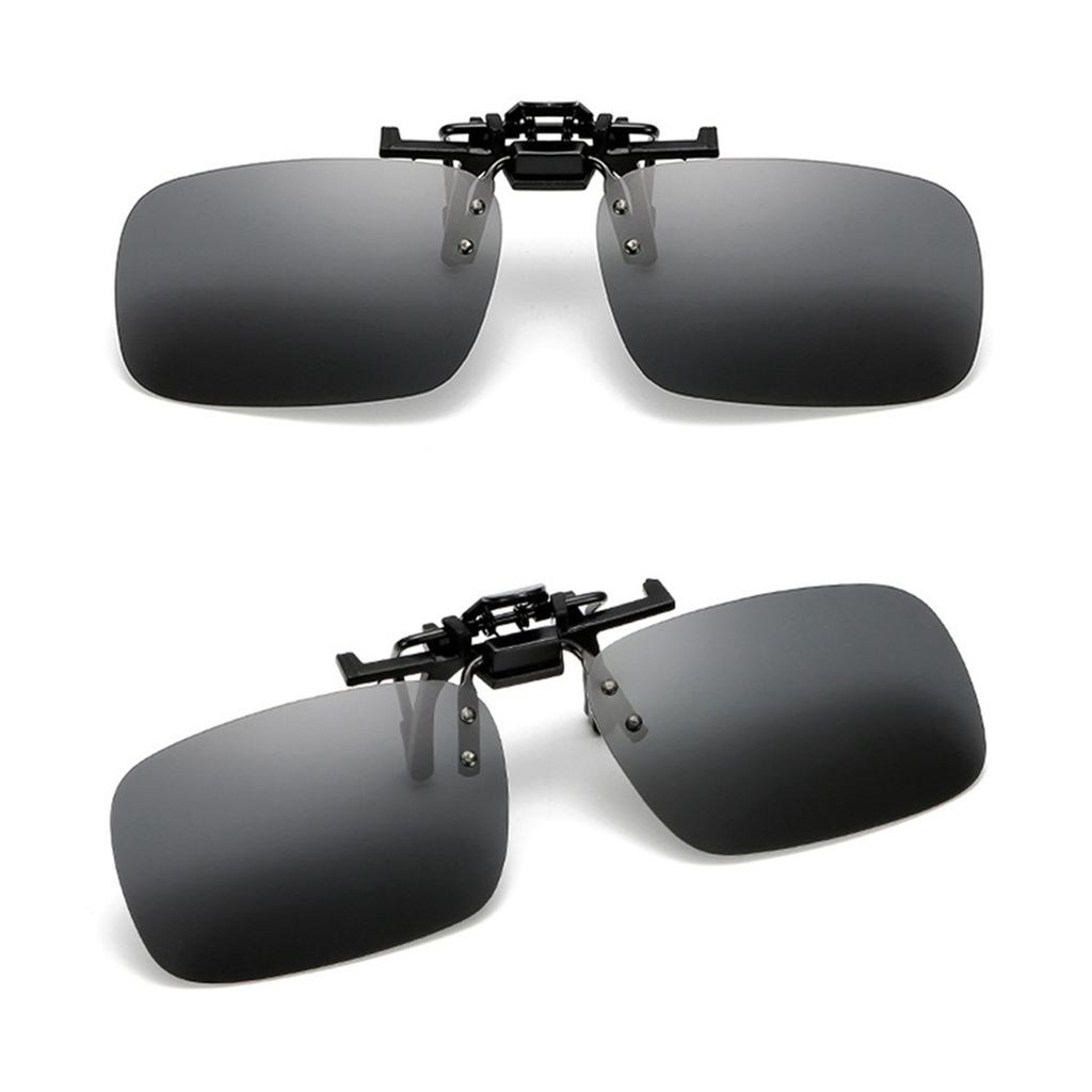 2 Stk Grau Sonnenbrille Aufsatz Clip