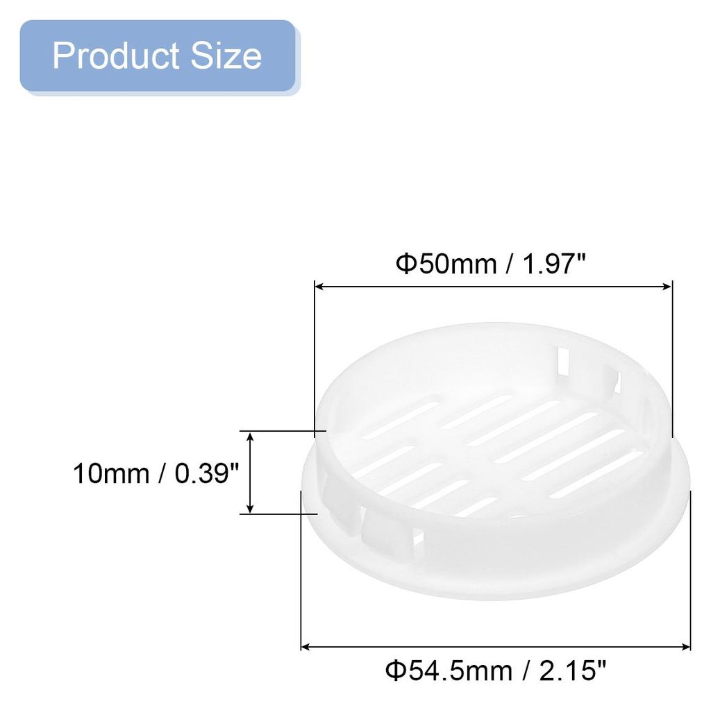 8 Stš¹ck 50mm/1,97" Runde Kunststoff Lš¹ftungsgitter, Entlš¹ftungsgitter Abluftgitter Lš¹ftungsschlitz fš¹r Badezimmer Kš¹chenschrank K...