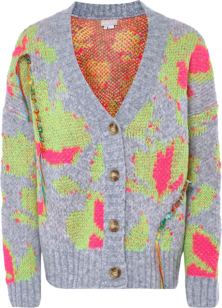 Jalene damen pullover - grau melange mehrfarbig, M/L