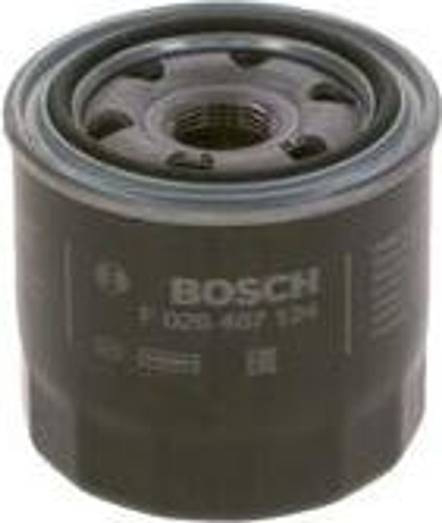 A close-up studio shot of a Bosch oil filter.