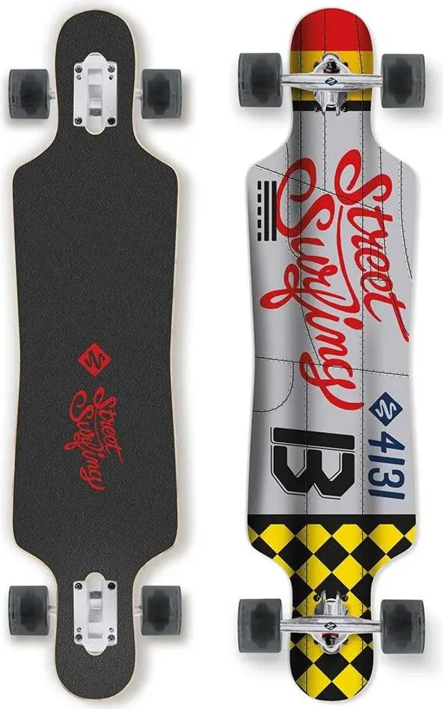 Street Surfing Curve Longboard 39 pouces Freeride Dropthrough Argenté