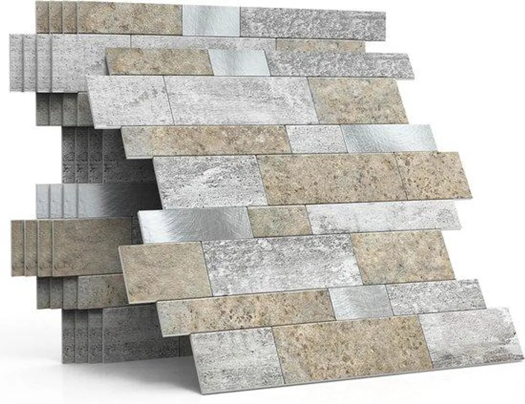 Carreaux céramique anti-humidité gris ciment - Solution murale 5 unités