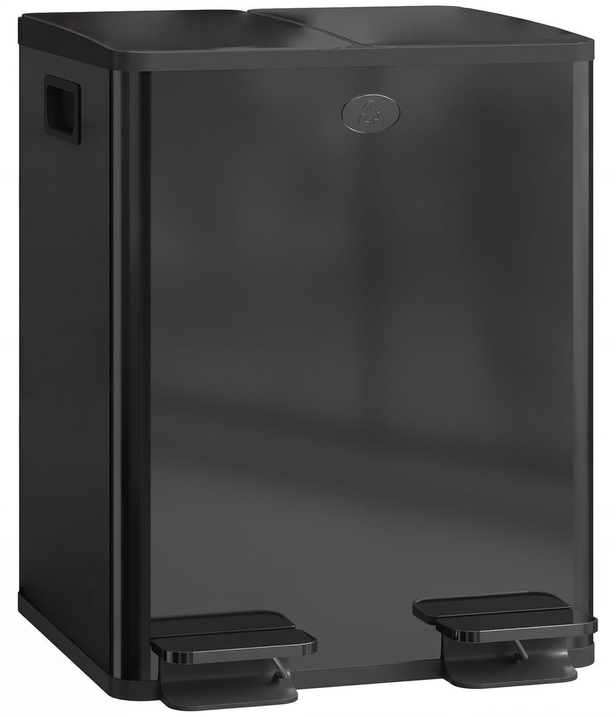 HOMCOM Odpadkový koš 2 x 20 l, systém třídění odpadu, Obrázek produktu 